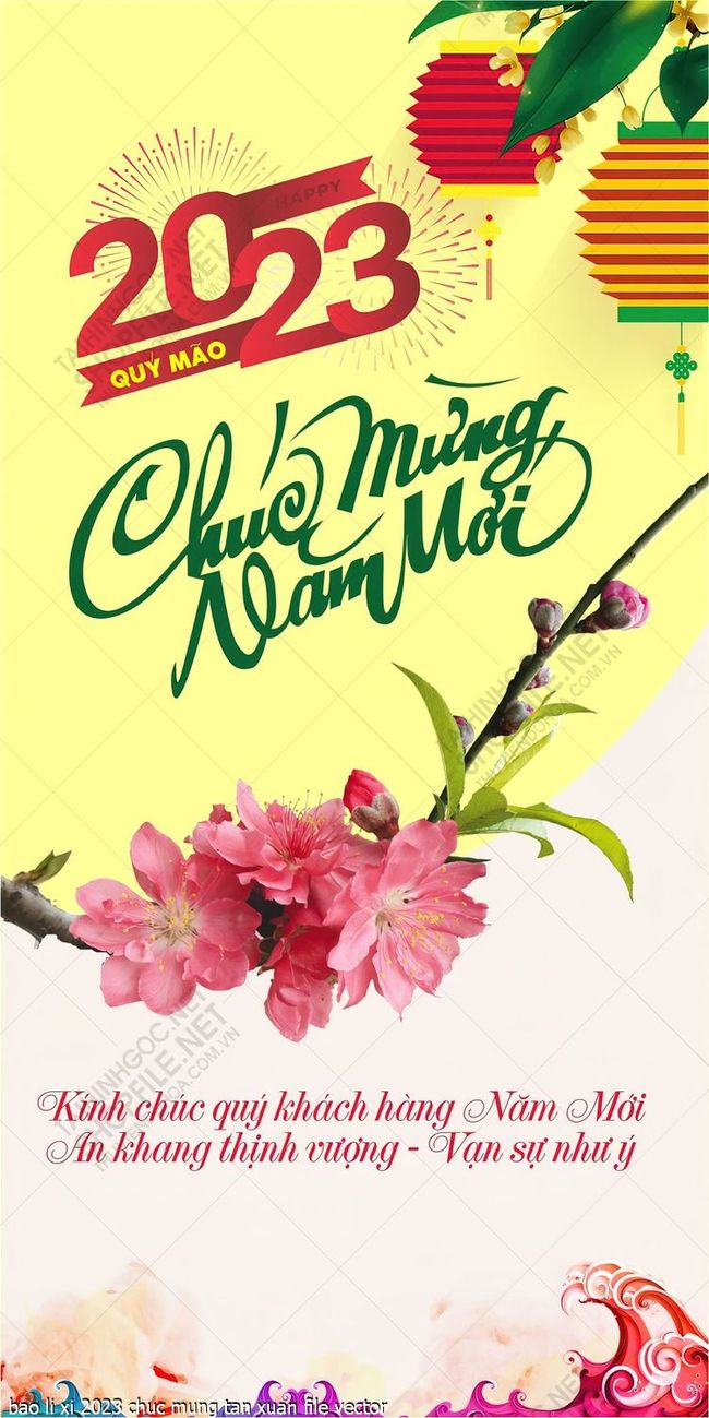 bao li xi 2023 chuc mung tan xuan file vector
